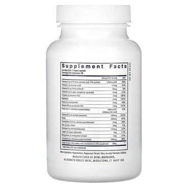 Vital Nutrients, Minimal and Essential, 90 Vegan Capsules UPC 693465502112 | HiLife Vitamins