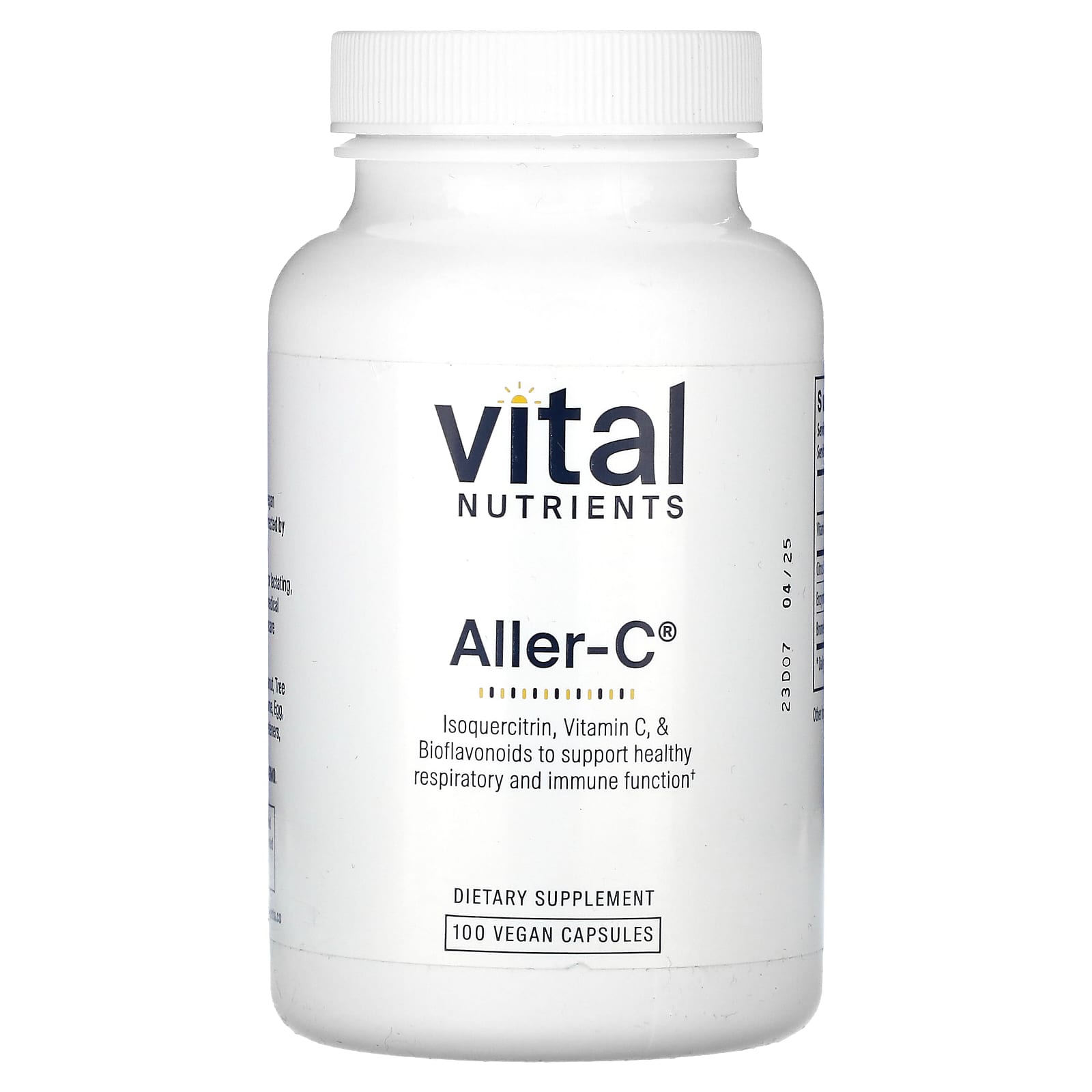 Vital Nutrients, Aller-C, 100 Vegan Capsules UPC 693465524114 | HiLife Vitamins