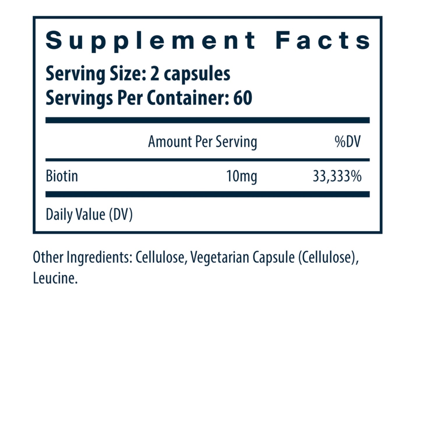 Vital Nutrients, Biotin 10mg, 120 Vegan Capsules UPC 693465551110 | Hilife Vitamins