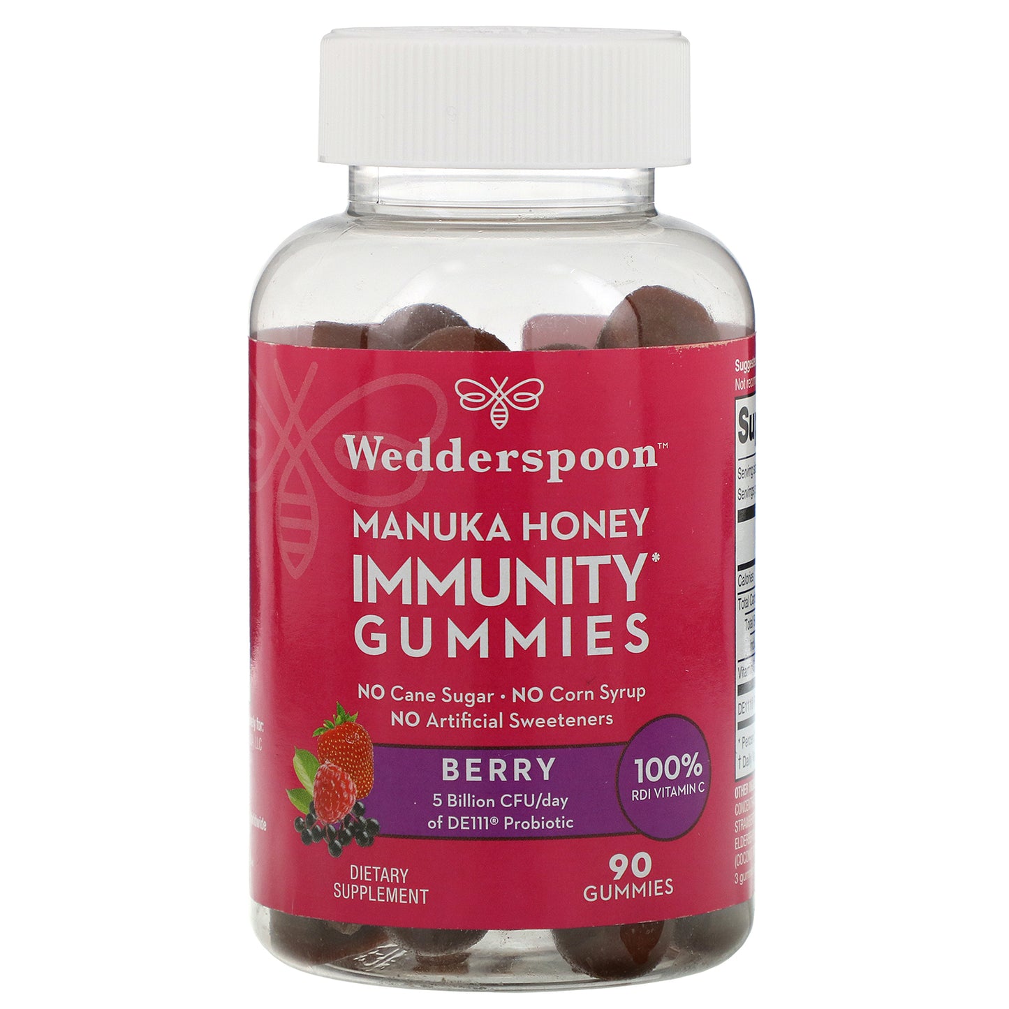 Wedderspoon, Manuka Honey Immunity Berry, 90 Gummies UPC 814422023390 | HiLife Vitamins