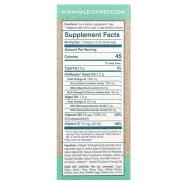 Wiley's Finest, CatchFree Omega, Tropical Mango, 4.23 fl oz (125 ml) UPC 857188004623 | HiLife Vitamins