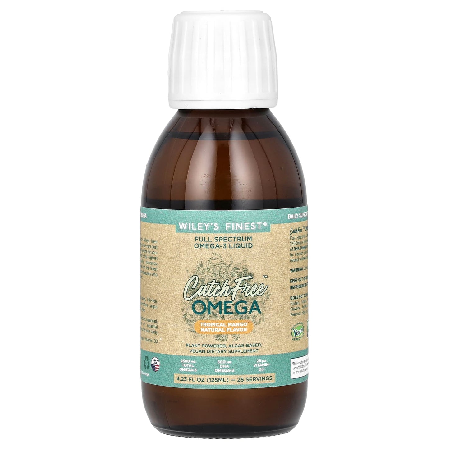 Wiley's Finest, CatchFree Omega, Tropical Mango, 4.23 fl oz (125 ml) UPC 857188004623 | HiLife Vitamins