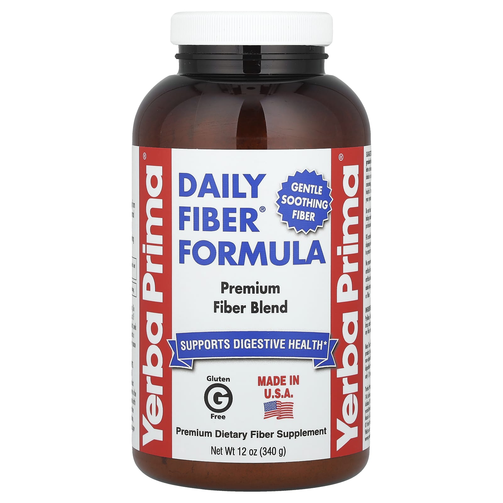 Yerba Prima, Daily Fiber® Formula, 12 oz (340 g) UPC 046352002002 | Hilife Vitamins