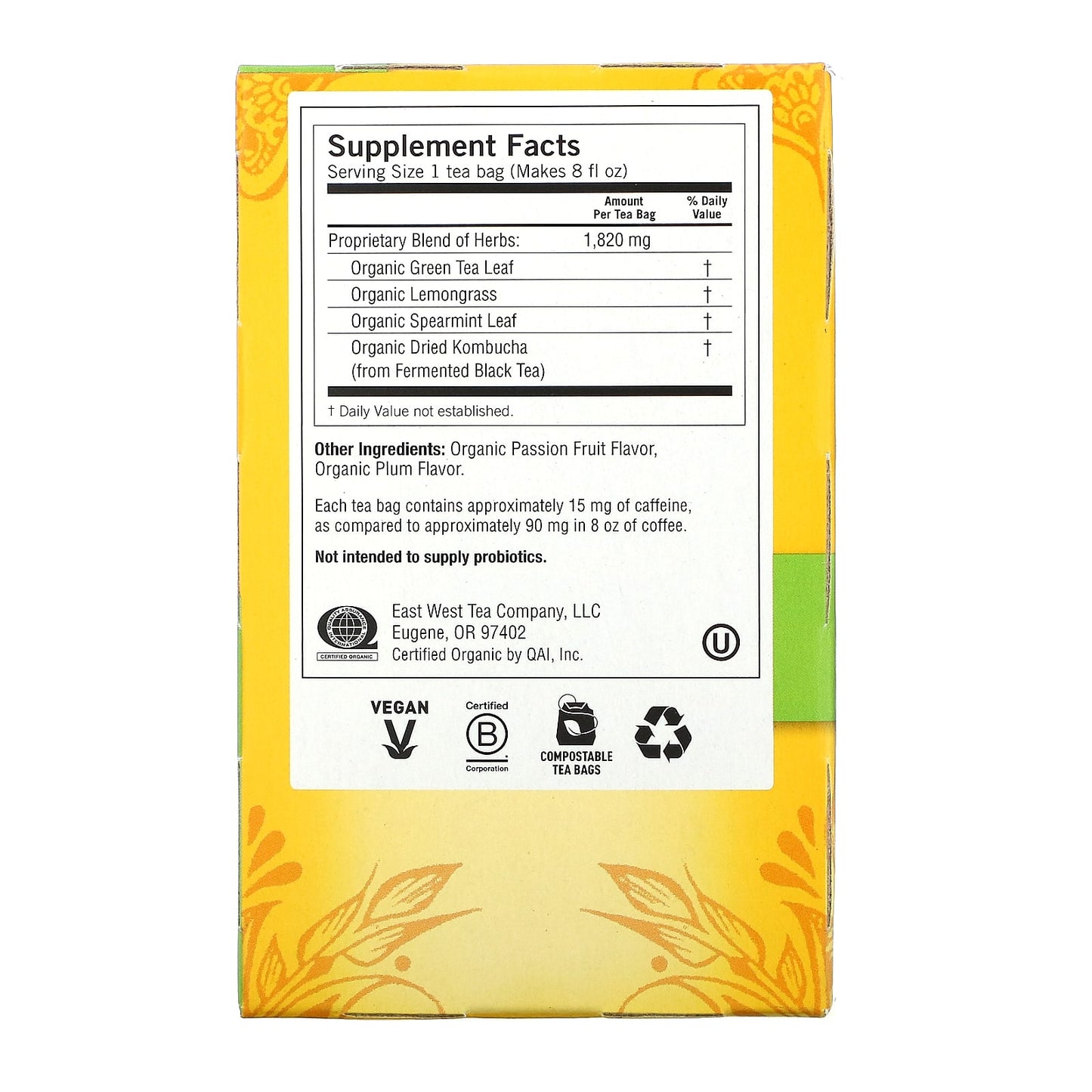 Yogi Tea Company, Green Tea Kombucha, 16 UPC 076950450219 | Hilife Vitamins