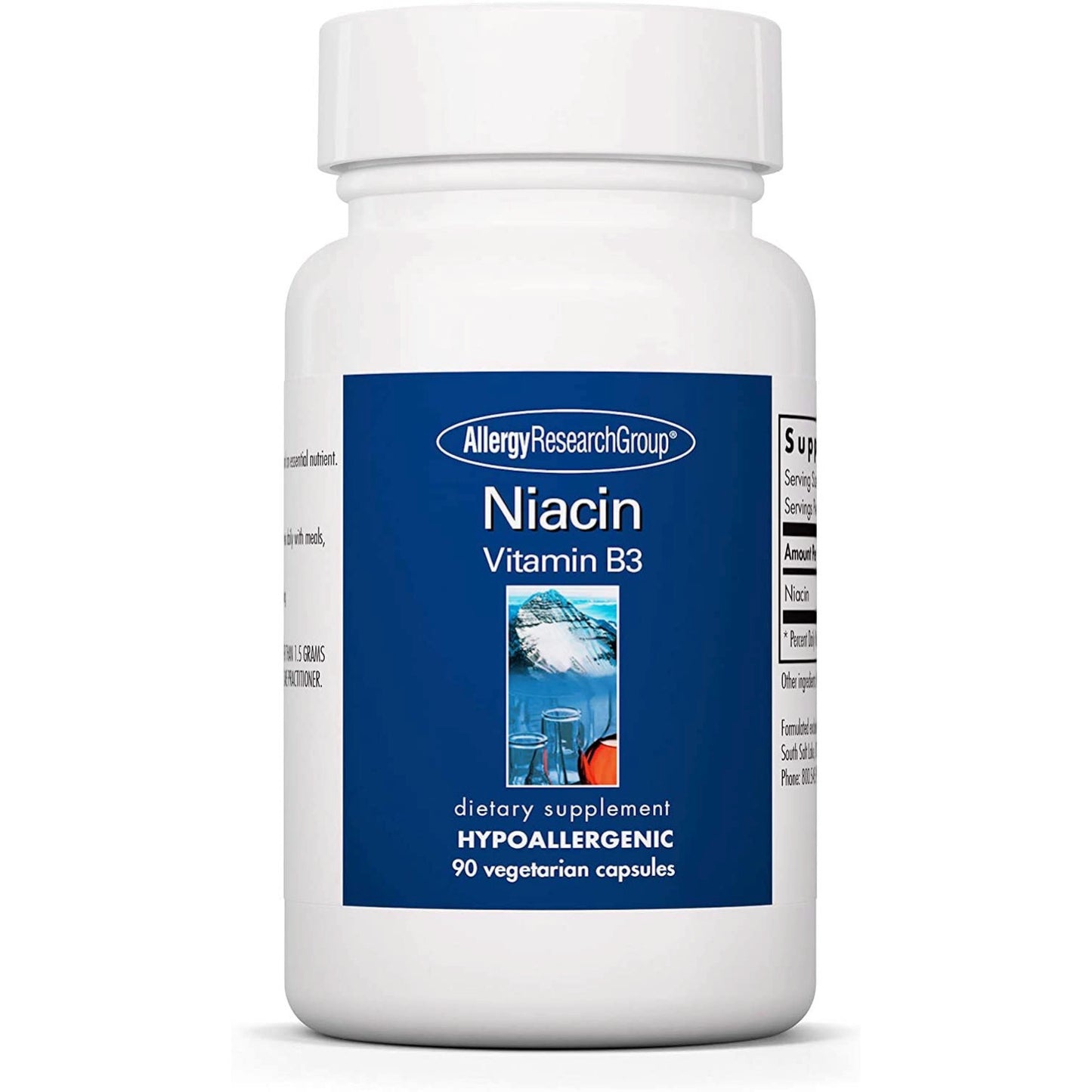 Allergy Research Group, Niacin Vitamin B3, 90 Vegetarian Capsules UPC 713947703605 | HiLife Vitamins