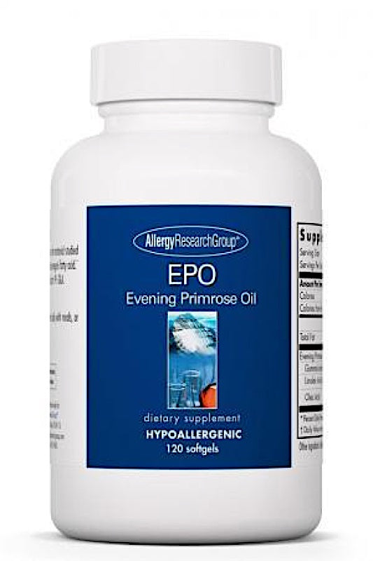 Allergy Research Group, EPO Evening Primrose Oil, 120 Softgels UPC 713947712607 | HiLife Vitamins