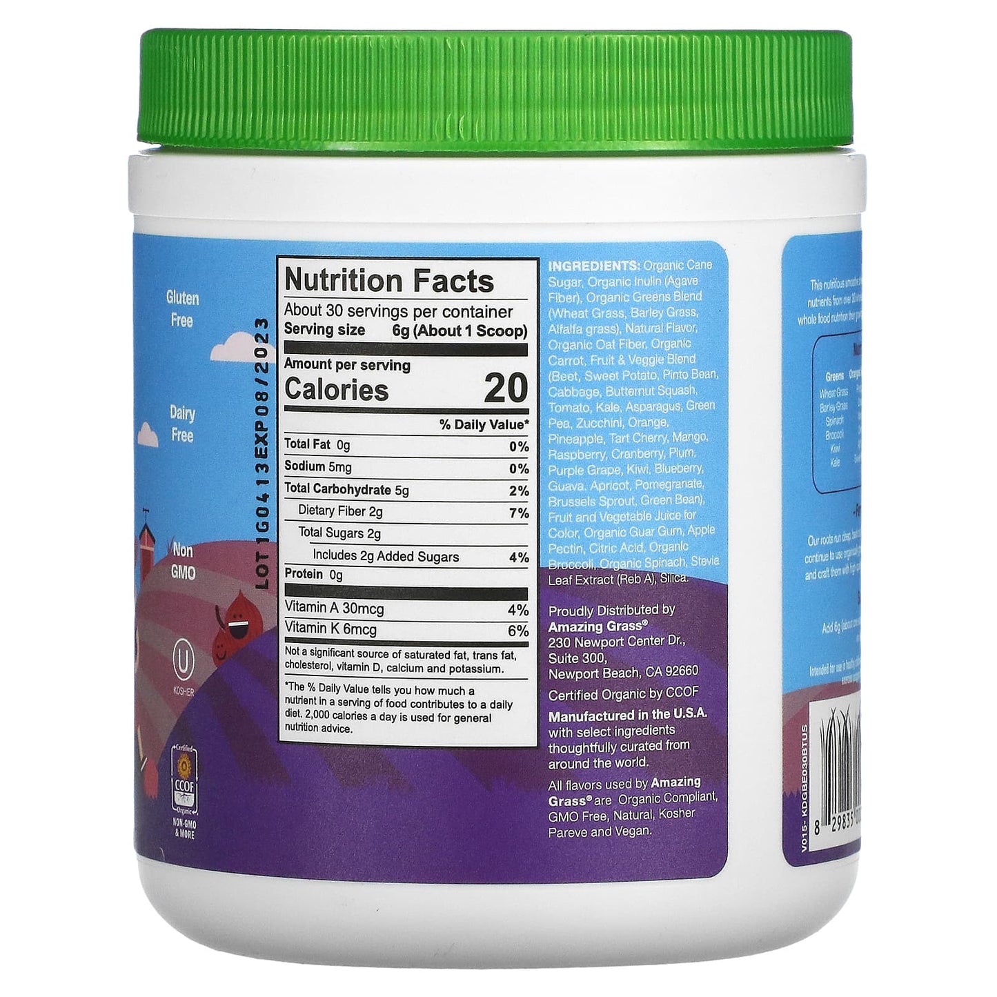 Amazing Grass, Berry Kidz Superfood 30 Servings, 6.35 Oz UPC 829835000333 | HiLife Vitamins