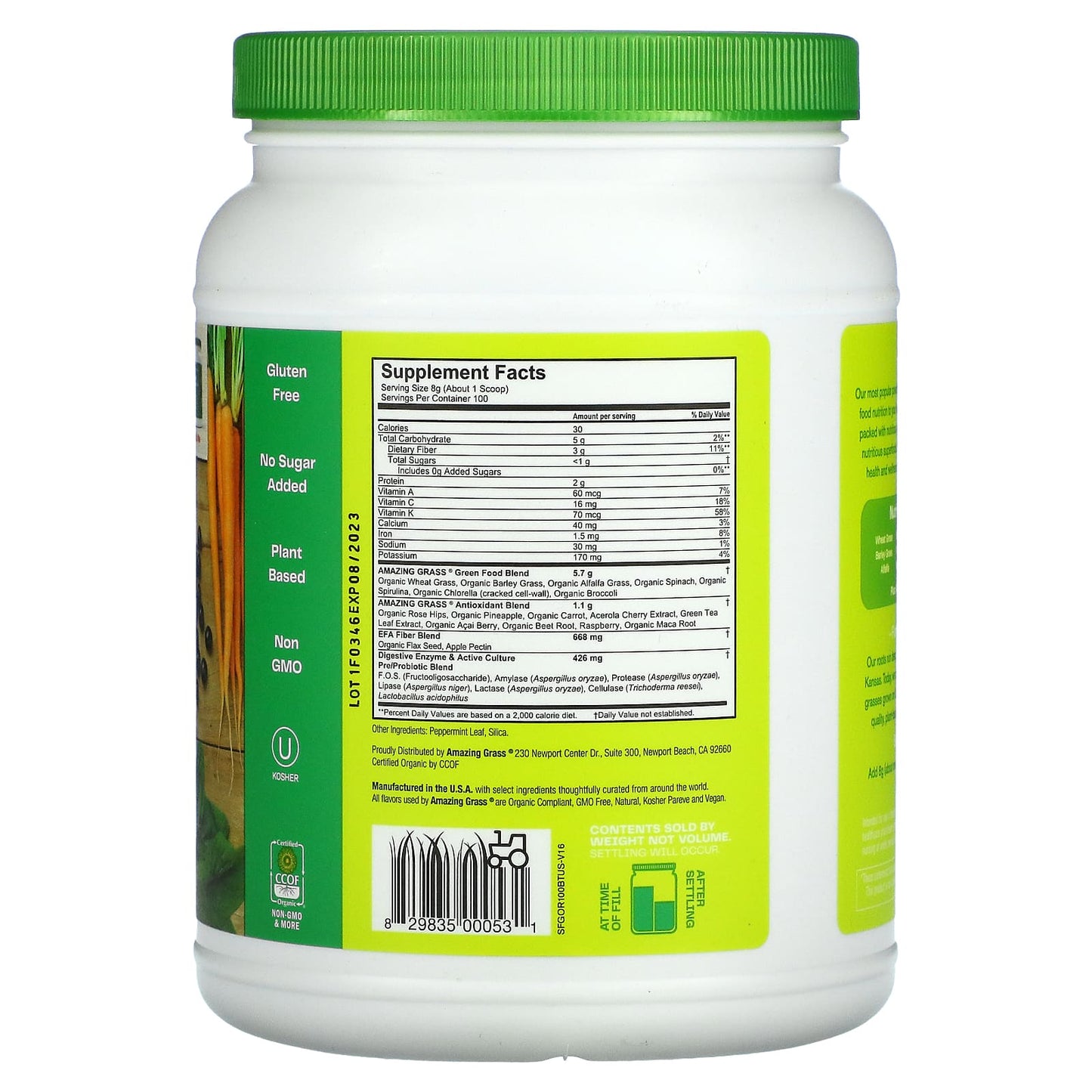 Amazing Grass, Greens Blend Superfood, The Original, 1.76 lb UPC 829835000531 | HiLife Vitamins