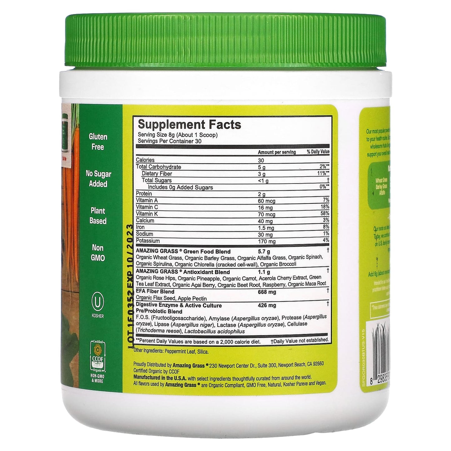 Amazing Grass, Green Superfood, The Original, 8.5 oz UPC 829835931002 | HiLife Vitamins