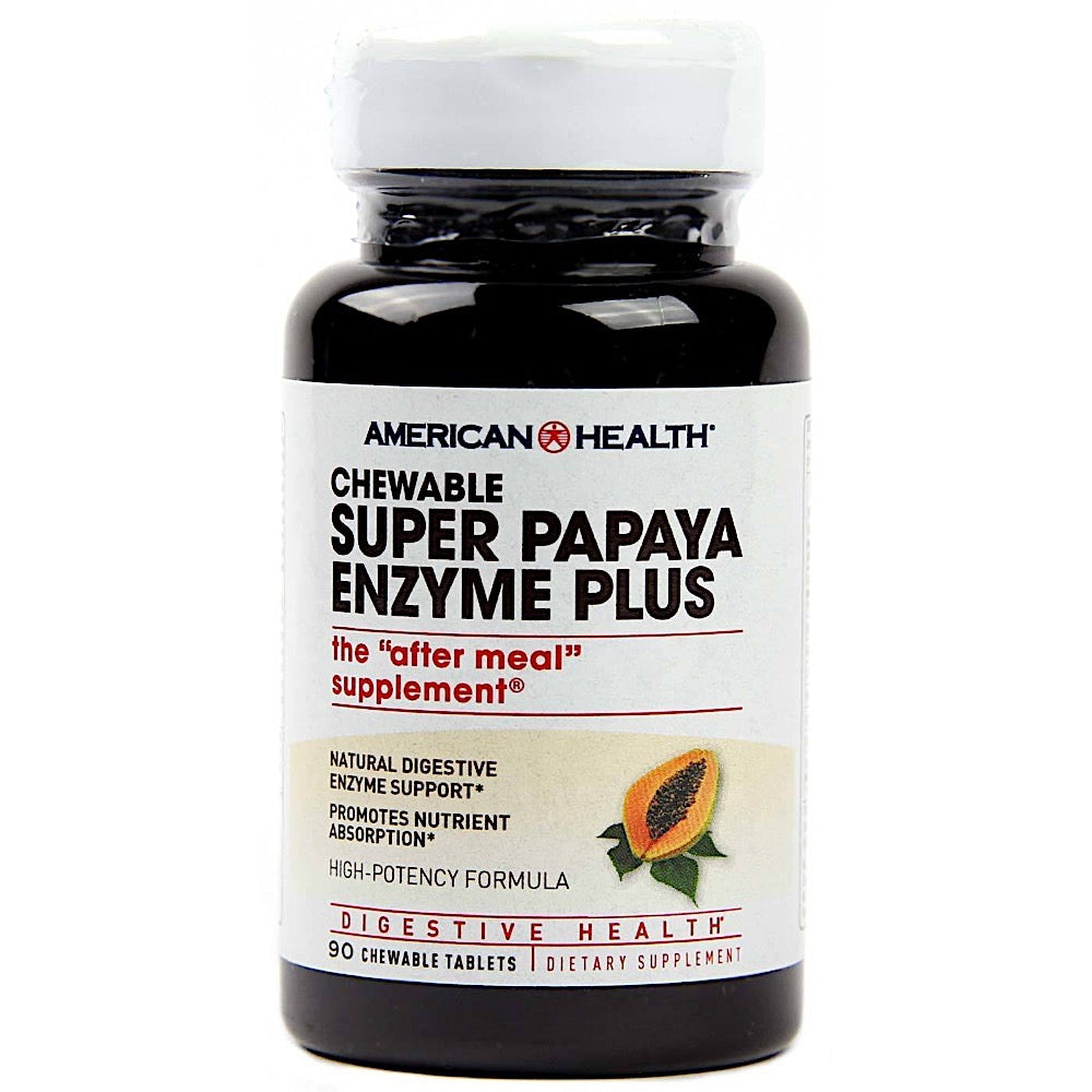 American Health, Super Papaya Enzyme Plus, 90 Chewables UPC 076630502030 | HiLife Vitamins