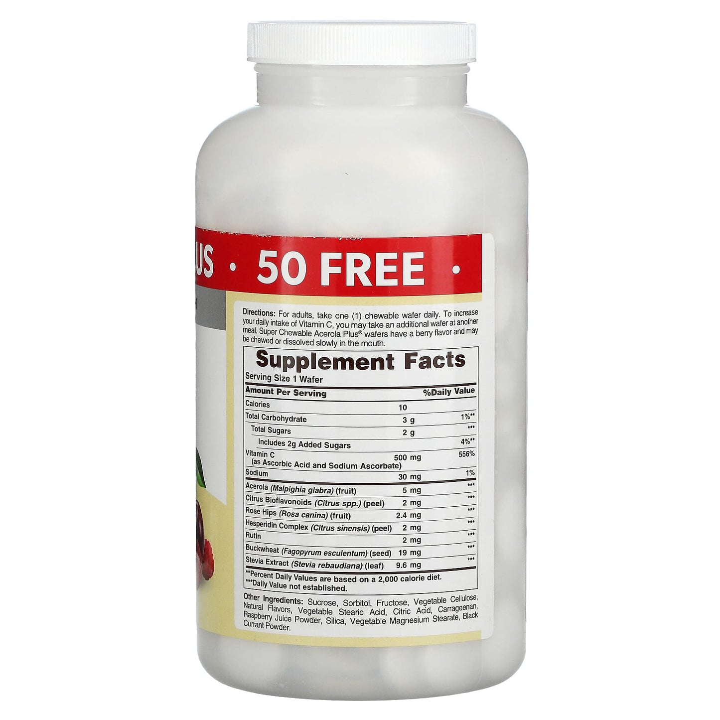 American Health, Super Acerola 500mg Bonus, 300 WAFer UPC 076630111041 | HiLife Vitamins
