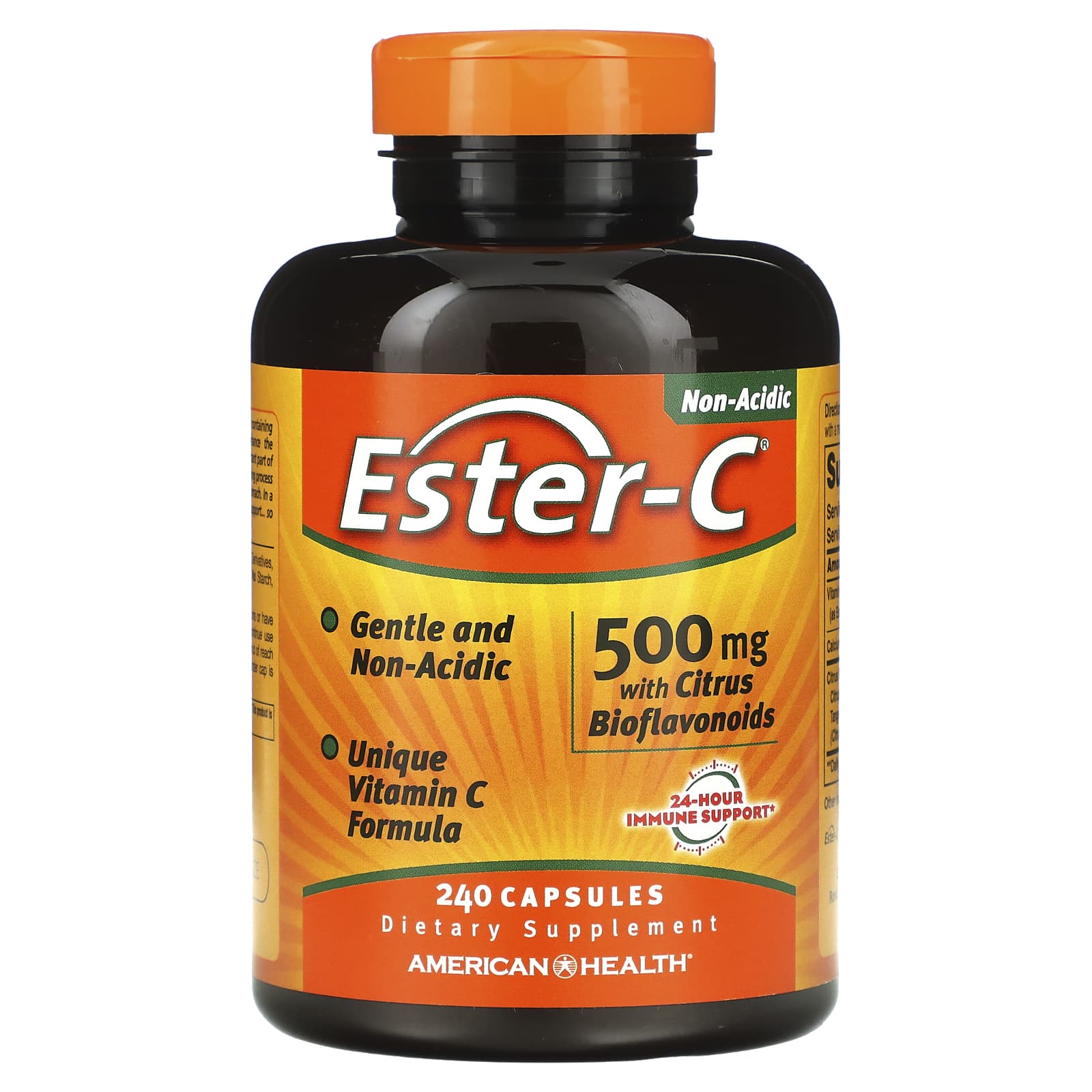 American Health, Ester-C w/Citrus Bioflavonoids 500mg, 240 Capsules UPC 076630169622 | HiLife Vitamins