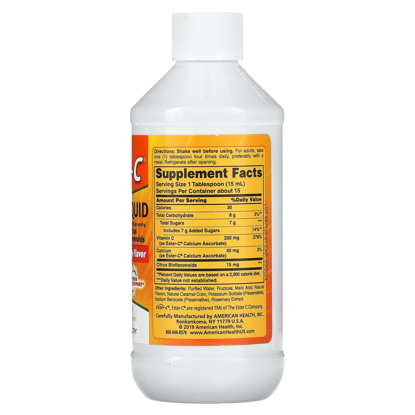 American Health, Ester-C Liquid, 8 Oz UPC 076630170291 | HiLife Vitamins