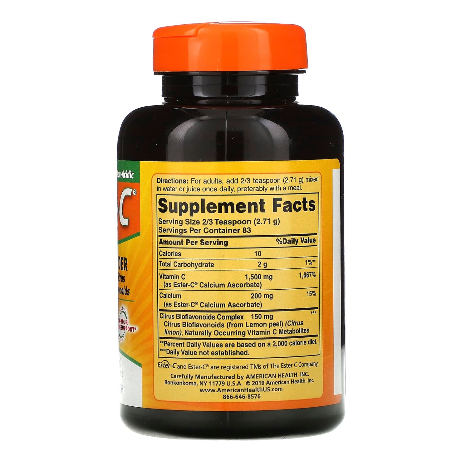 American Health, Ester-C Powder with Citrus Bioflavonoids Vegetarian, 8 Oz Liquid UPC 076630170512 | HiLife Vitamins