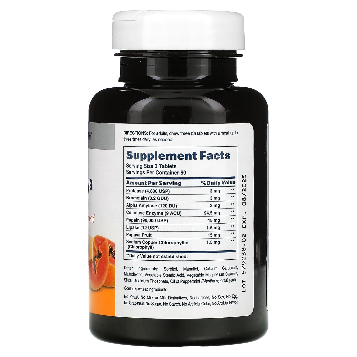 American Health, Super Papaya Enzyme Plus Chewable, 180 Tablets UPC 076630502047 | HiLife Vitamins