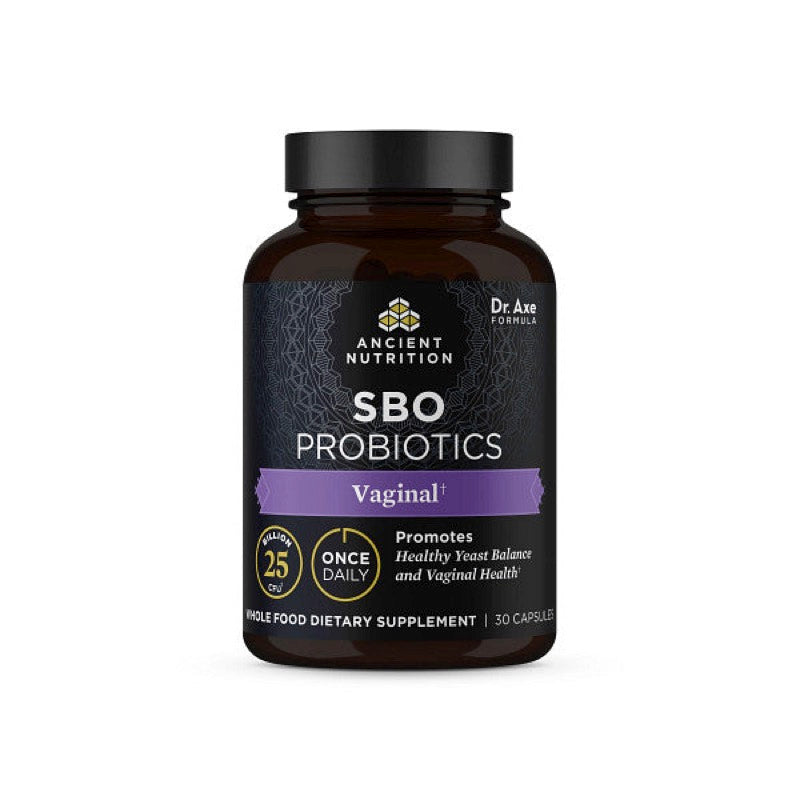 Ancient Nutrition, SBO Probiotics Vaginal Once Daily, 30 Capsules UPC 816401025845 | HiLife Vitamins