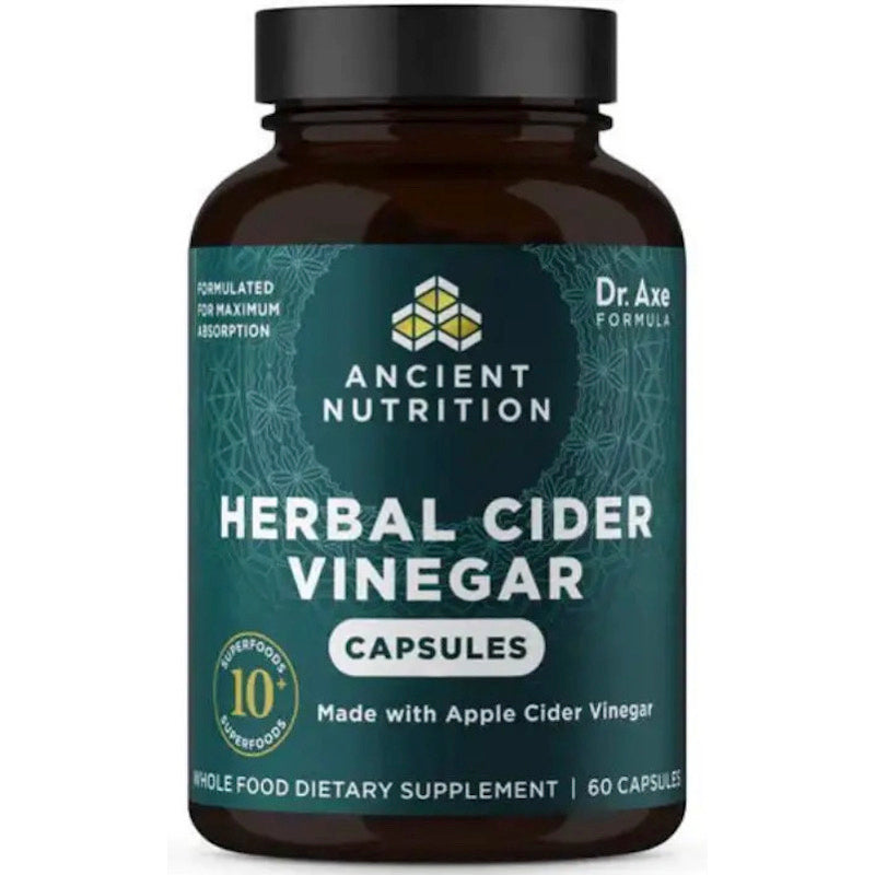 Ancient Nutrition, Herbal Apple Cider Vinegar, 60 Capsules UPC 816401026057 | HiLife Vitamins