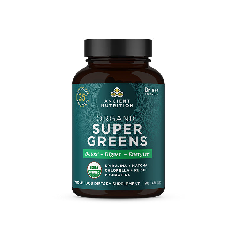 Ancient Nutrition, Organic SuperGreens, 90 Tablets UPC 816401026064 | HiLife Vitamins