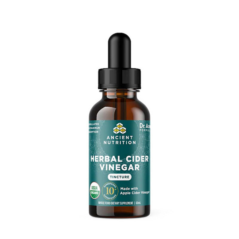 Ancient Nutrition, Herbal Apple Cider Vinegar Tincture, 2 oz UPC 816401026095 | HiLife Vitamins