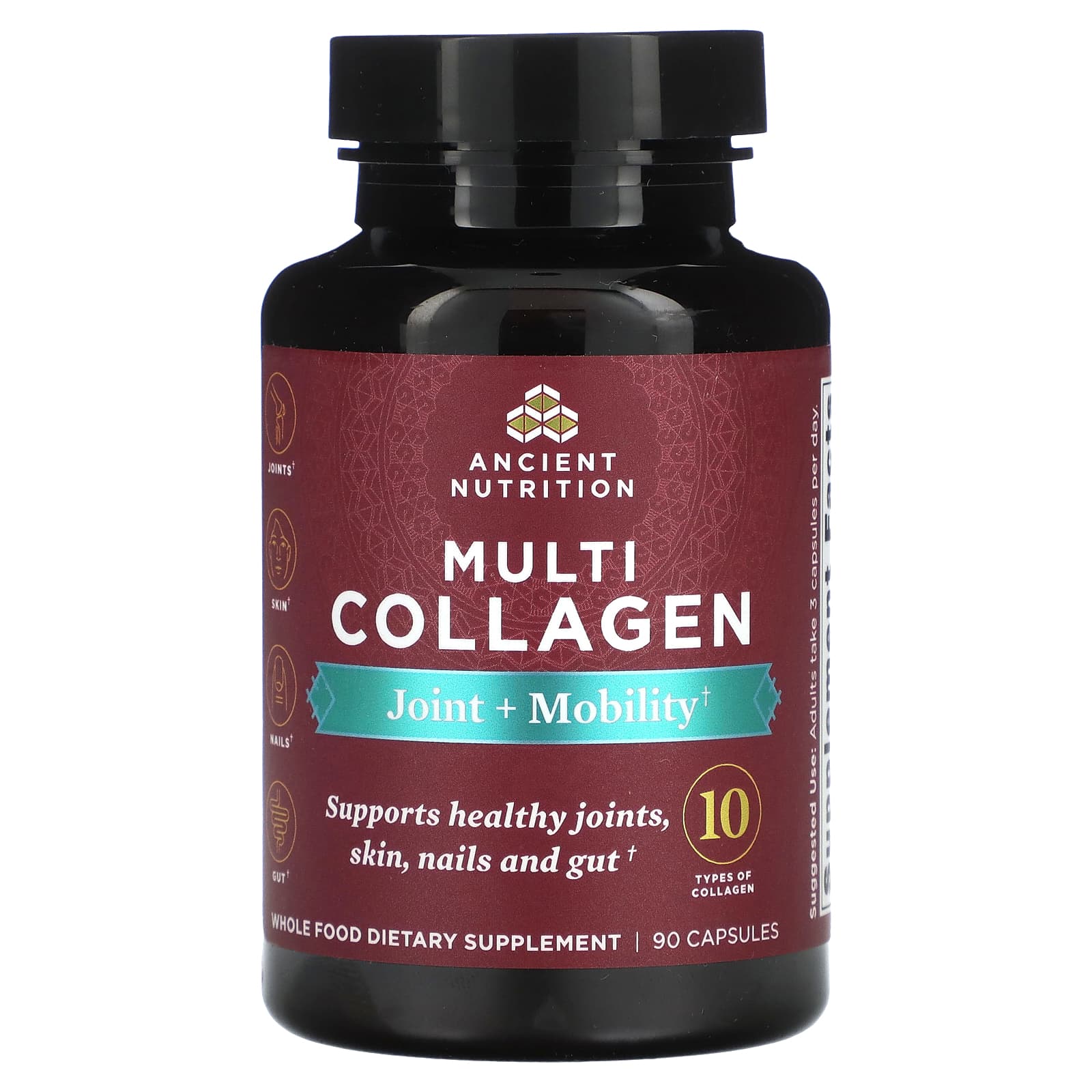 Ancient Nutrition, Multi Collagen joint + Mobility, 90 Capsules UPC 816401025166 | HiLife Vitamins