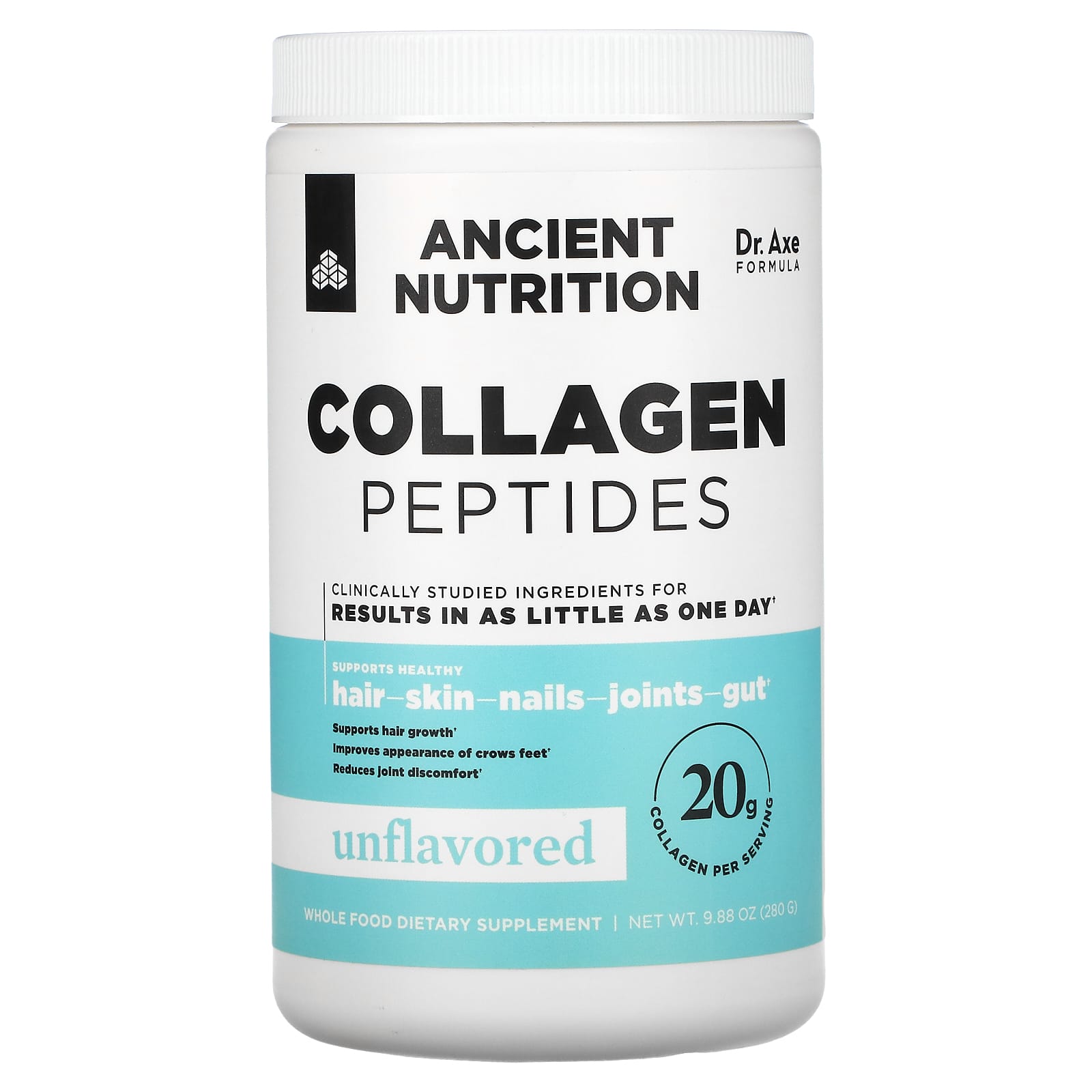 Ancient Nutrition, Collagen Peptides, Unflavored, 9.88 oz UPC 816401025678 | HiLife Vitamins