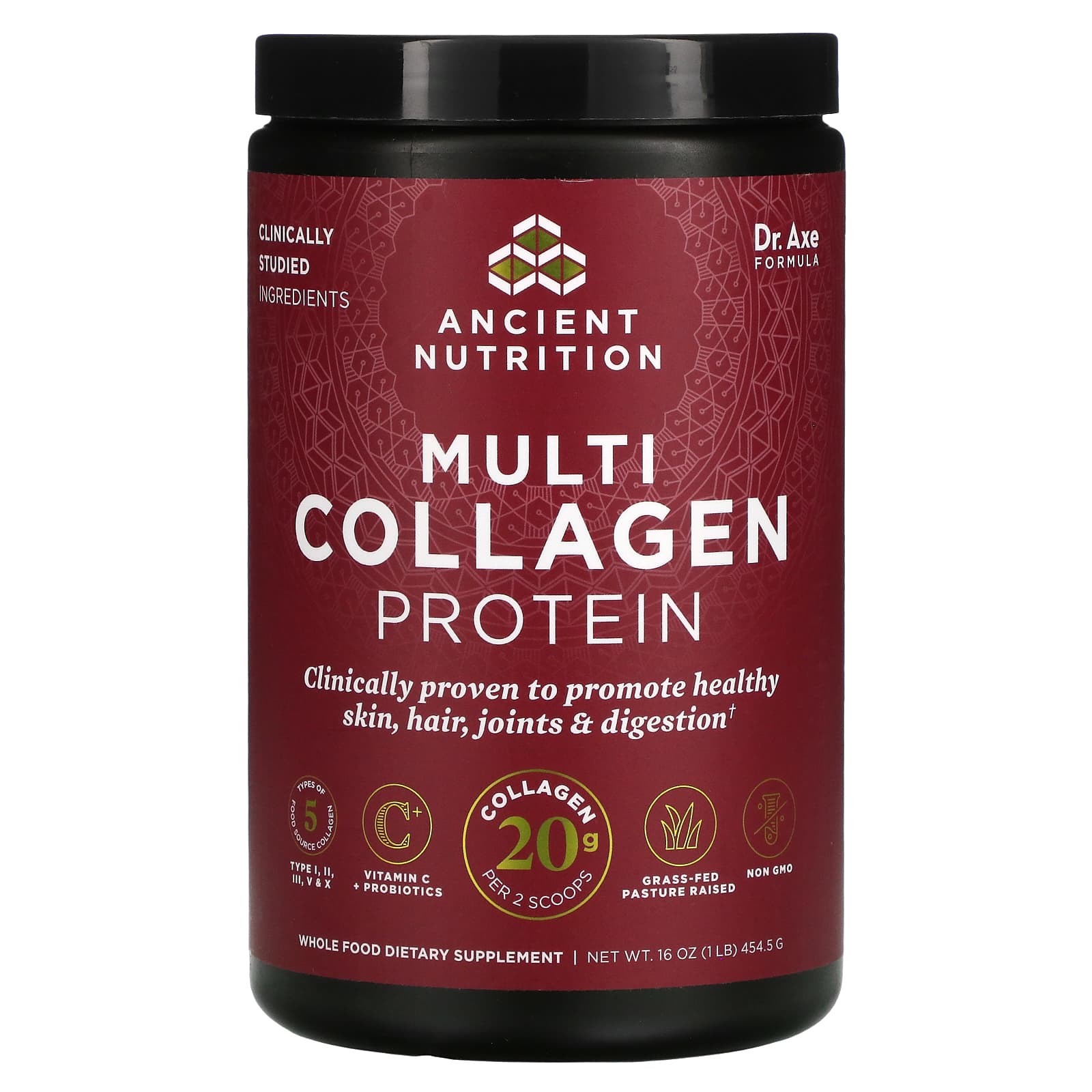 Ancient Nutrition, Multi Collagen Protein Powder, 16 Oz - 858109006115 | Hilife Vitamins
