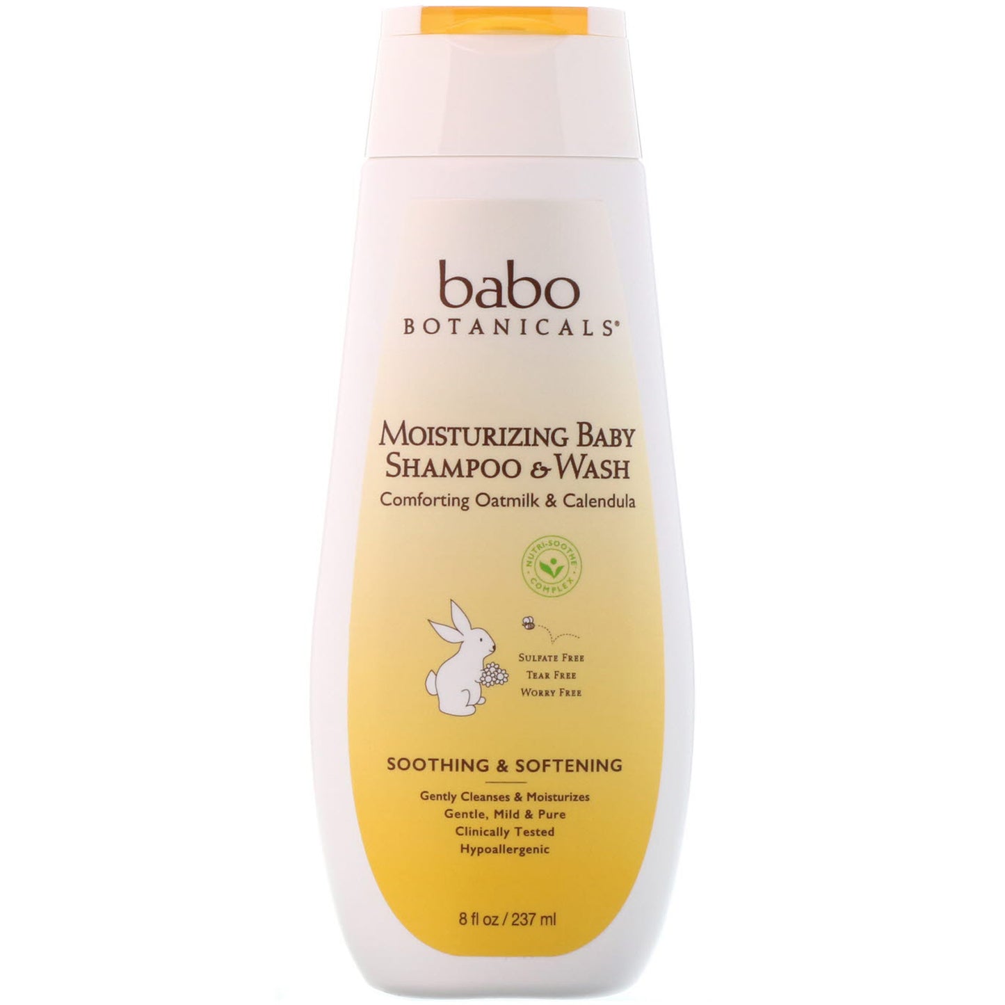 Babo Botanicals, Moisturizing baby Shampoo & wash Plant Based, 8 Oz UPC 899248002408 | HiLife Vitamins