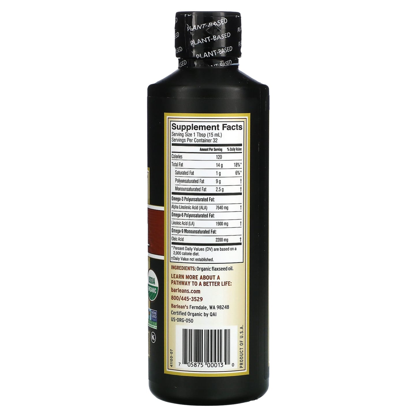 Barlean's, Flax Oil Fresh, 16 Oz Liquid UPC 705875000130 | HiLife Vitamins