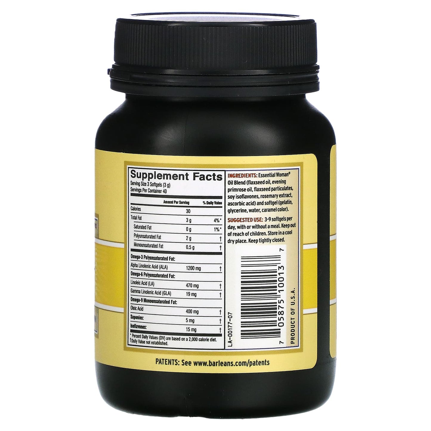Barlean's, Essential Woman, 120 Softgels UPC 705875100137 | HiLife Vitamins