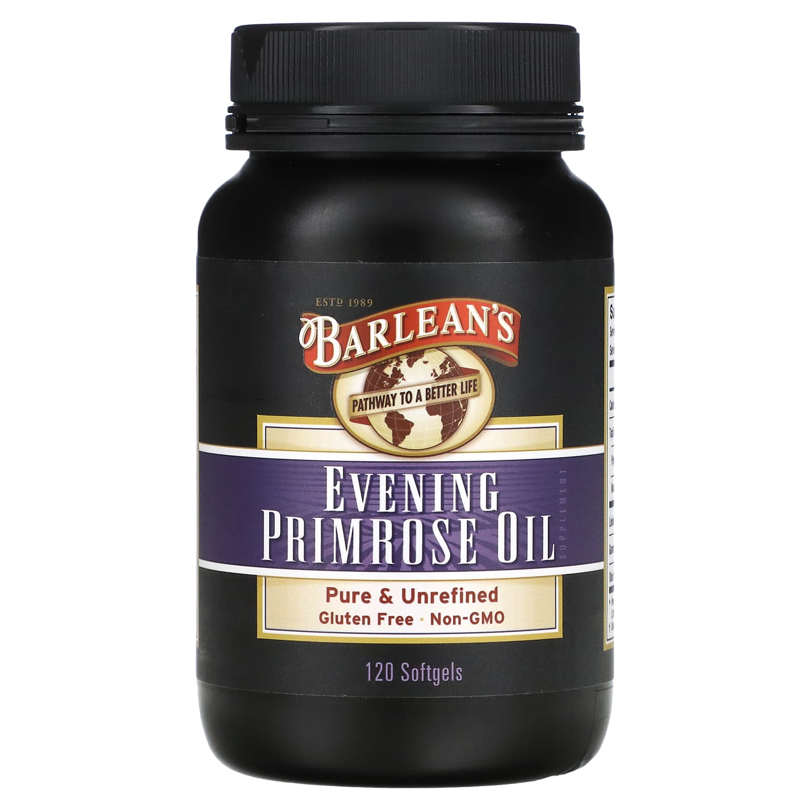 Barlean's, Evening Primrose Oil, 120 Softgels UPC 705875100182 | HiLife Vitamins