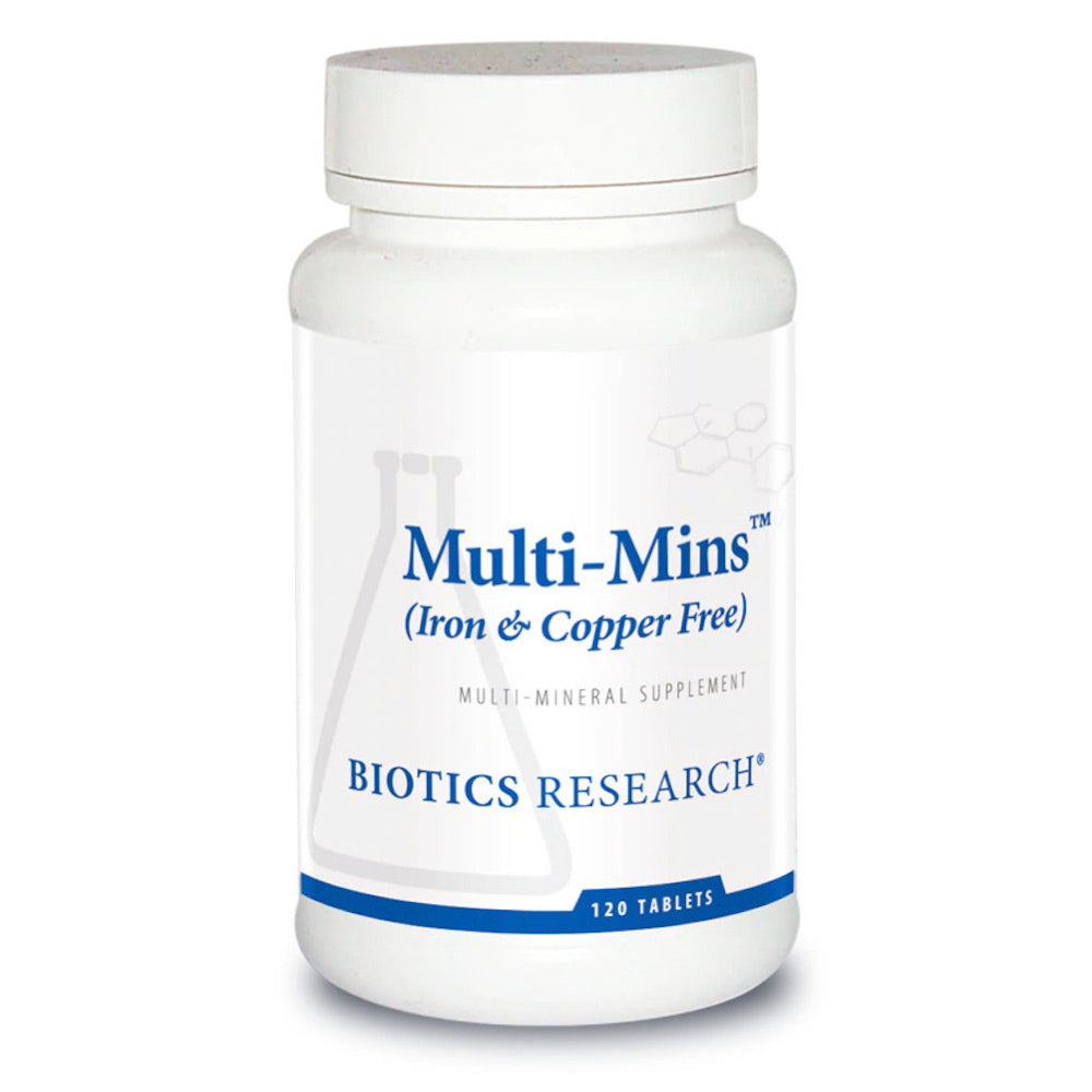 Biotics Research, Multi-Mins™ (Fe & Cu Free), 120 tablets UPC 780053002076 | HiLife Vitamins