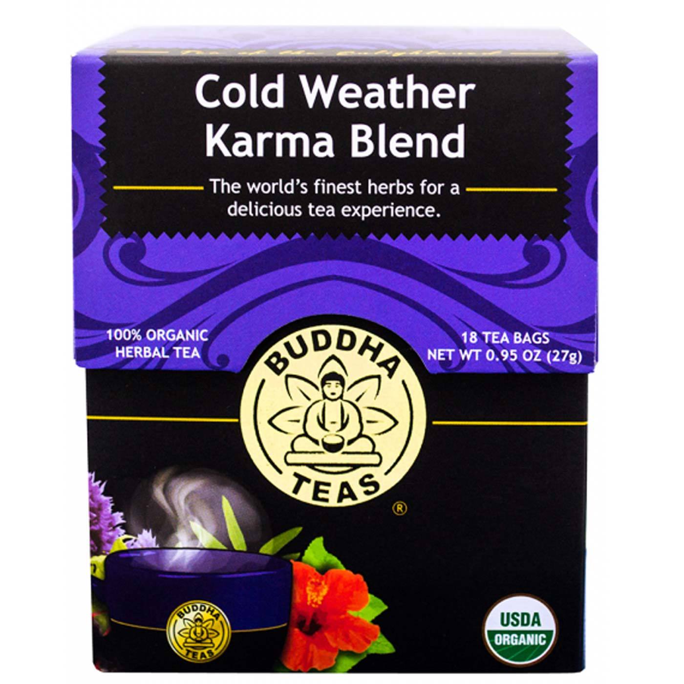 Buddha Teas, Cold Weather Karma Blend Tea, 18 Tea Bags UPC 819005011498 | HiLife Vitamins
