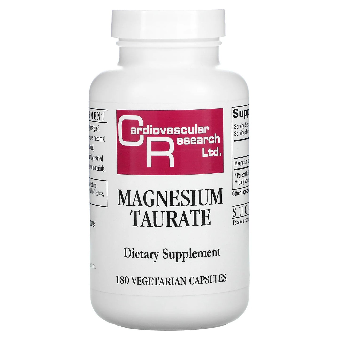 Cardiovascular Research, Magnesium Taurate 125 mg, 180 Vegetarian Capsules UPC 696859034862 | HiLife Vitamins