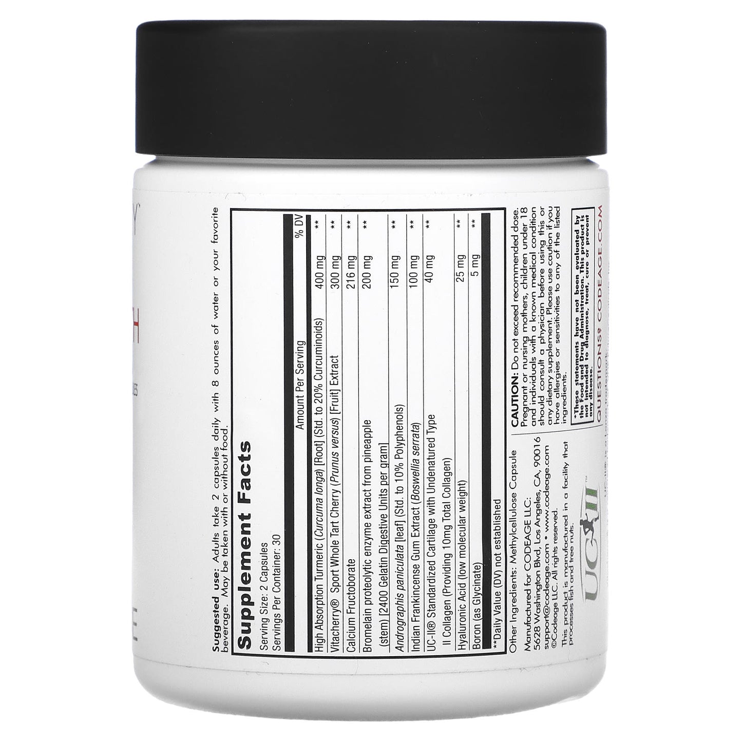Codeage, Supreme Joint Health, 60 capsules UPC 853919008694 | HiLife Vitamins