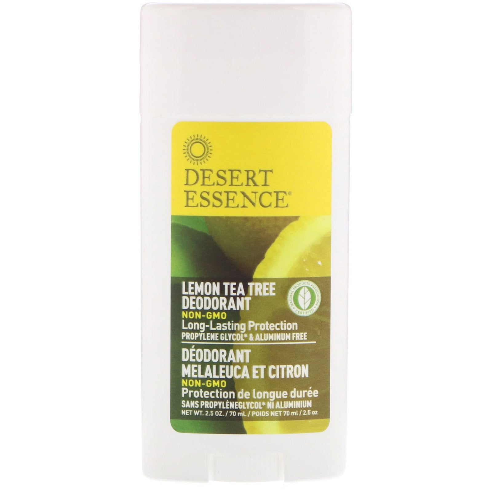Desert Essence, Deodorant Lemon Tea Tree, 2.5 Oz UPC 718334332338 | HiLife Vitamins