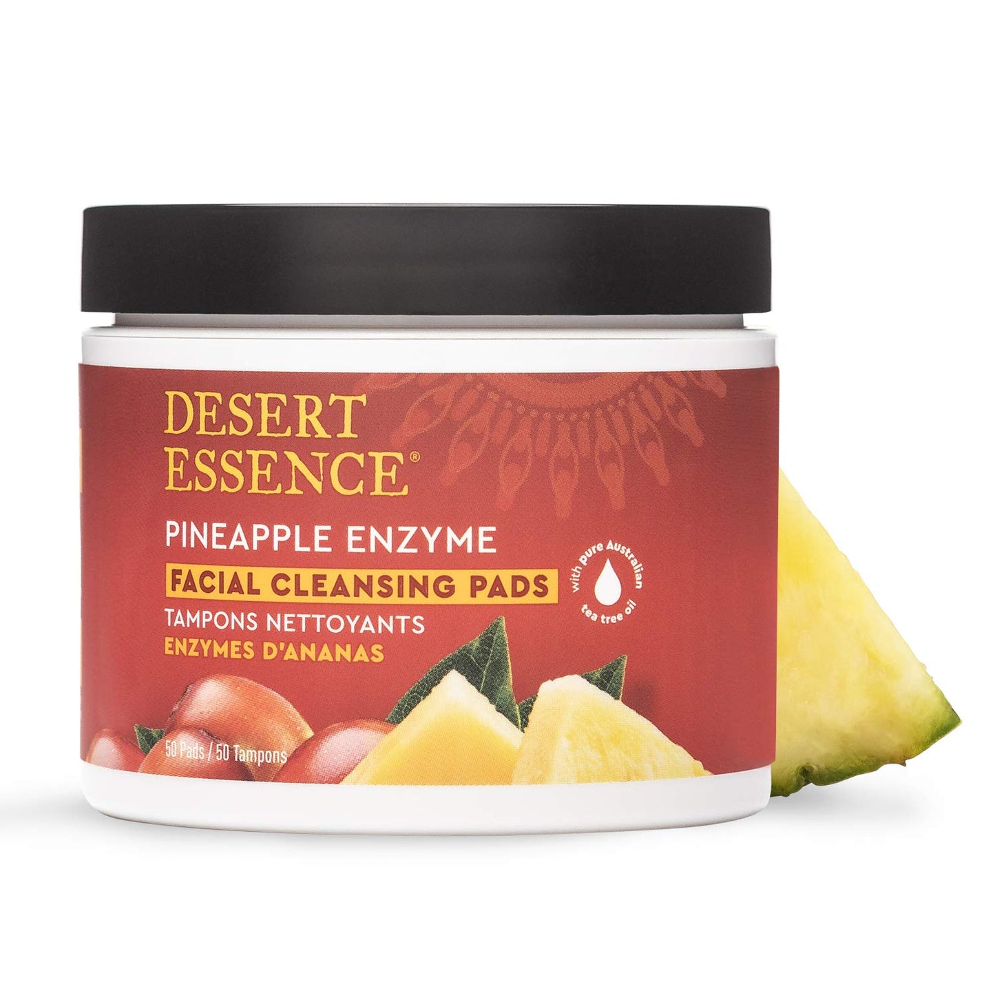 Desert Essence, Facial Cleansing Pads Pineapple Enzyme, 50 Pads UPC 718334332611 | HiLife Vitamins