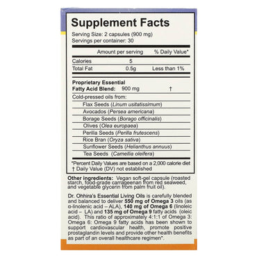Dr Ohhira's, Essential Living Oils Vegan, 60 Capsules UPC 695927121329 | HiLife Vitamins