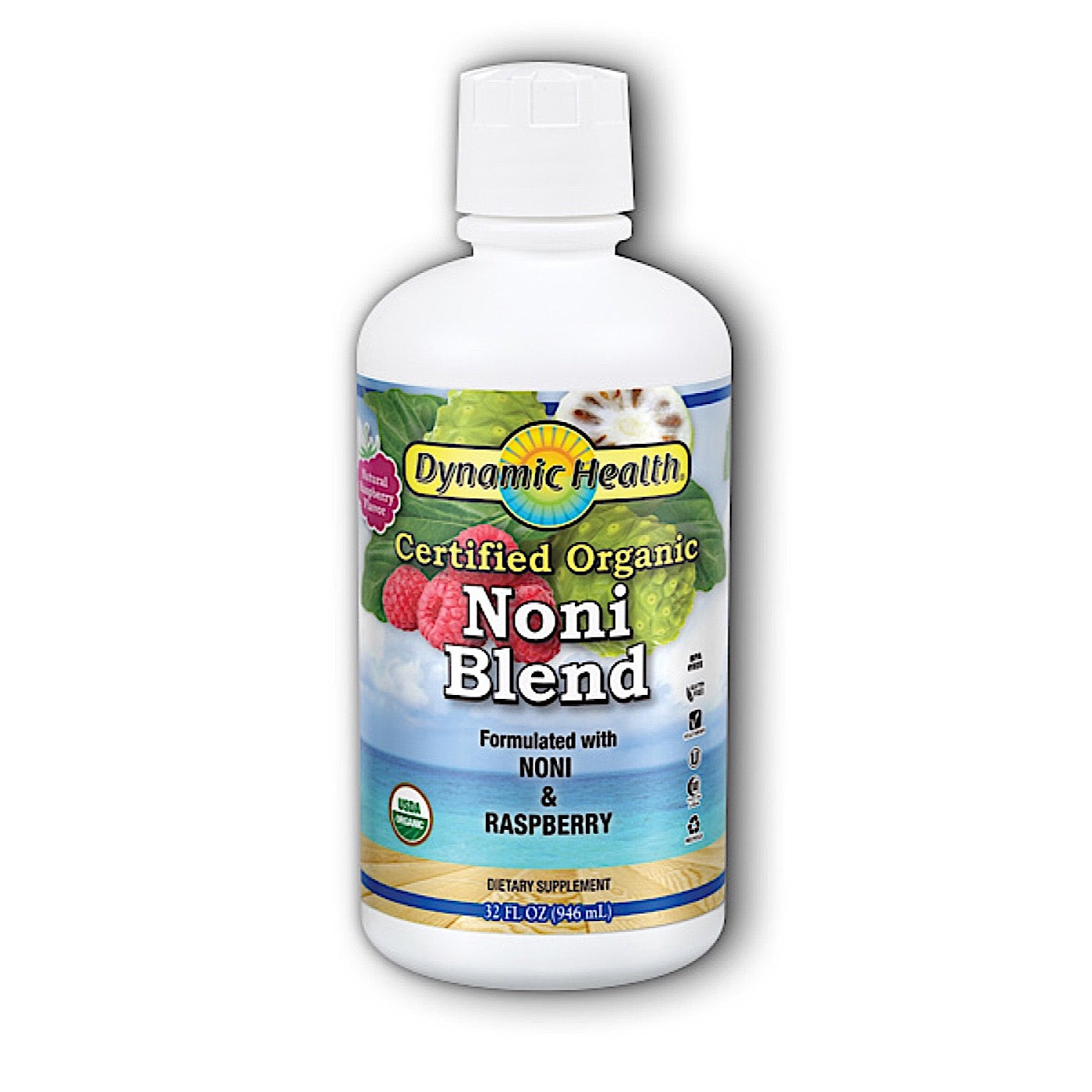 Dynamic Health, Organic Tahitian Noni Raspberry Flavor, 32 Oz UPC 790223100556 | HiLife Vitamins