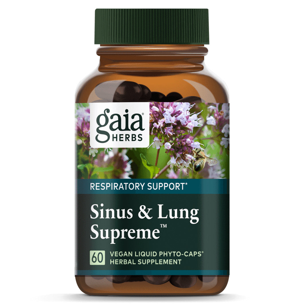 Gaia Herbs, Sinus & Lung Supreme, 60 Vegan Liquid Phyto Caps UPC 751063151658 | HiLife Vitamins
