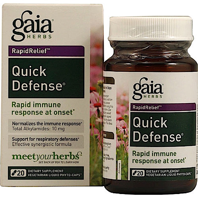 Gaia Herbs, Quick Defense, 20 Capsules UPC 751063403610 | HiLife Vitamins