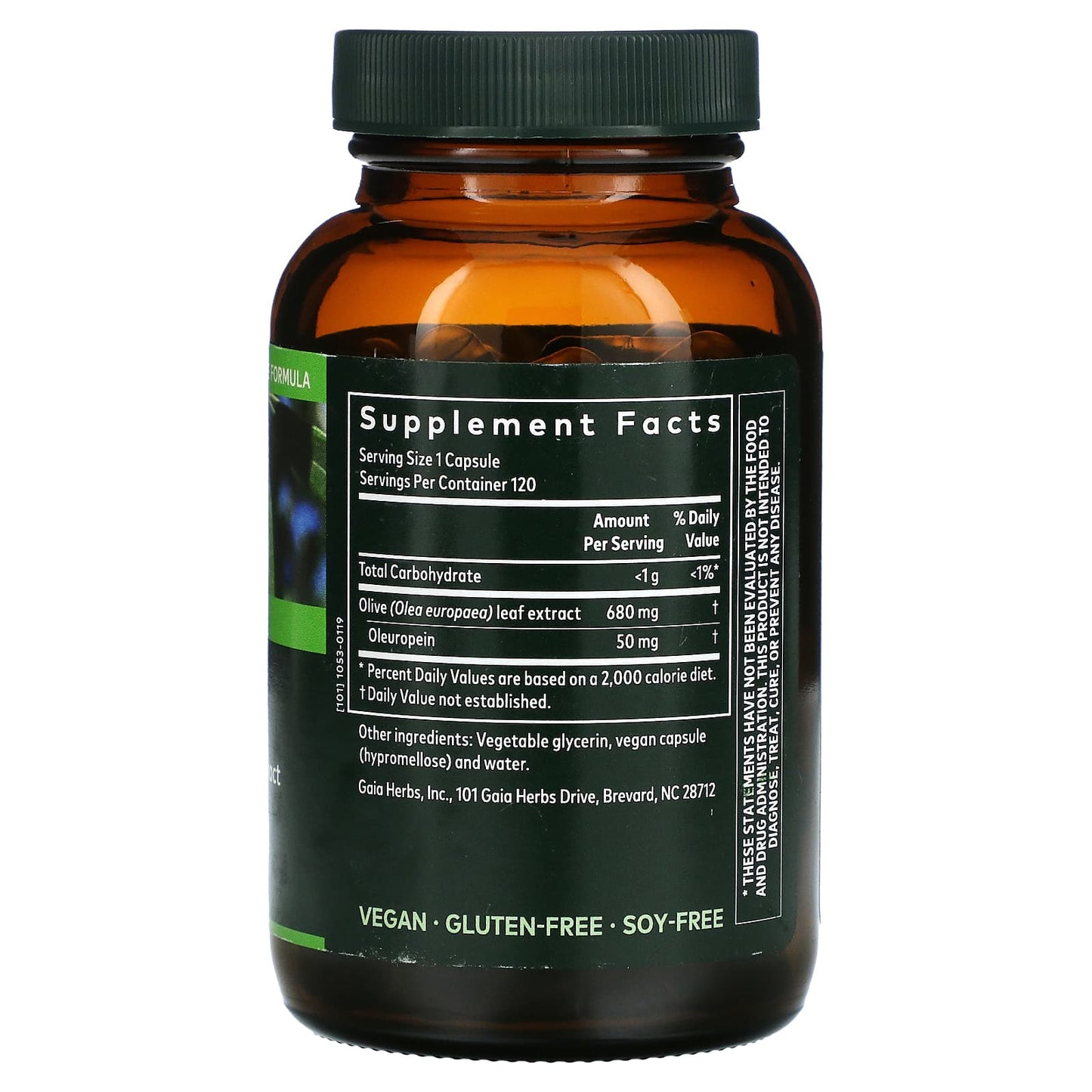 Gaia Herbs, Olive Leaf, 120 Capsules UPC 751063145817 | HiLife Vitamins