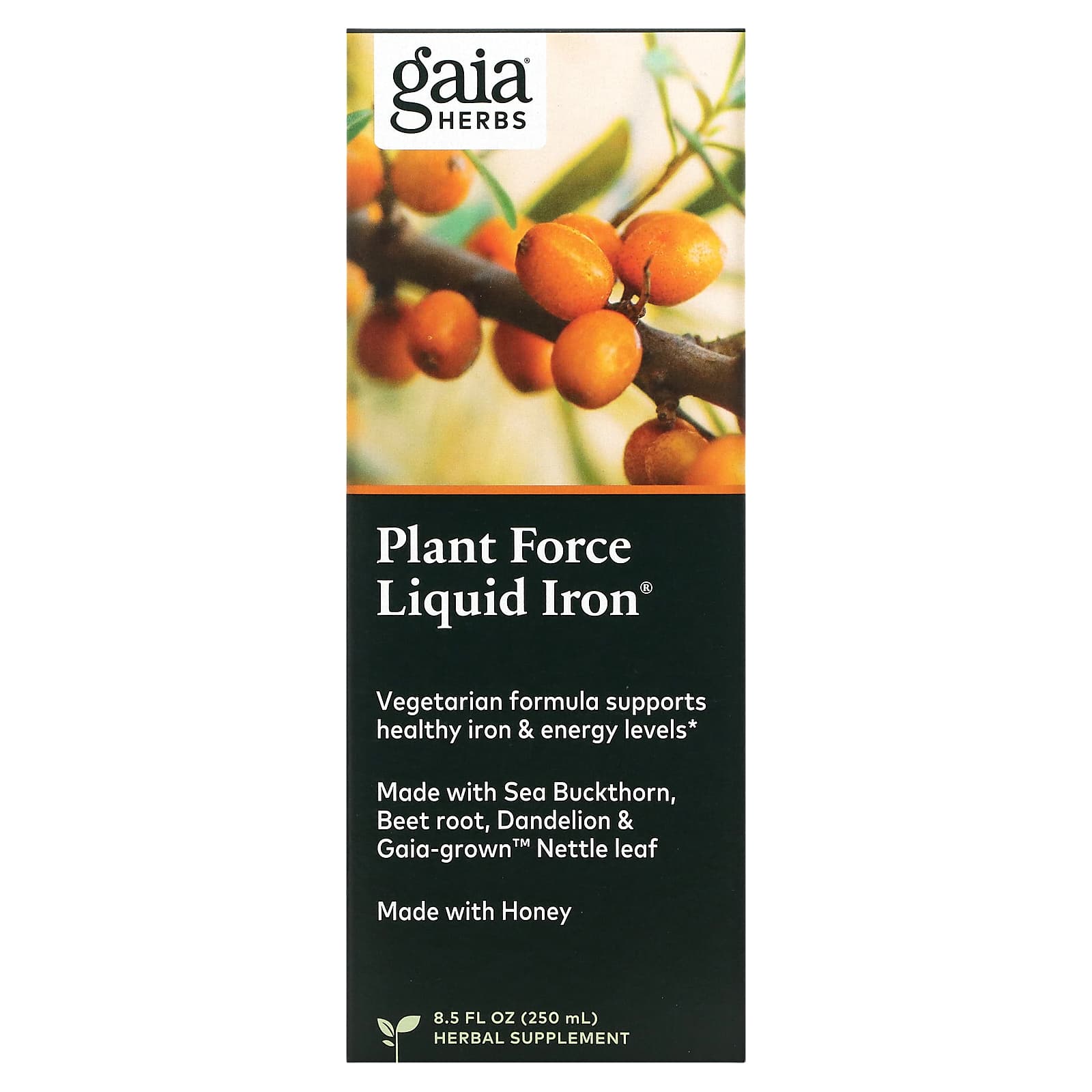 Gaia Herbs, Plantforce Liquid Iron, 8.5 oz UPC 751063146265 | HiLife Vitamins