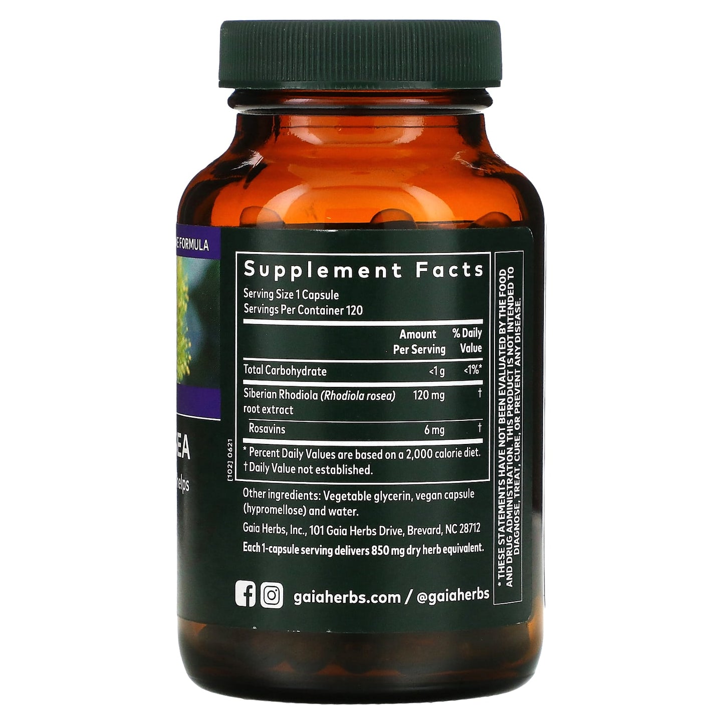 Gaia Herbs, Rhodiola Rosea, 120 Vegan Liquid Phyto-Caps UPC 751063146418 | HiLife Vitamins