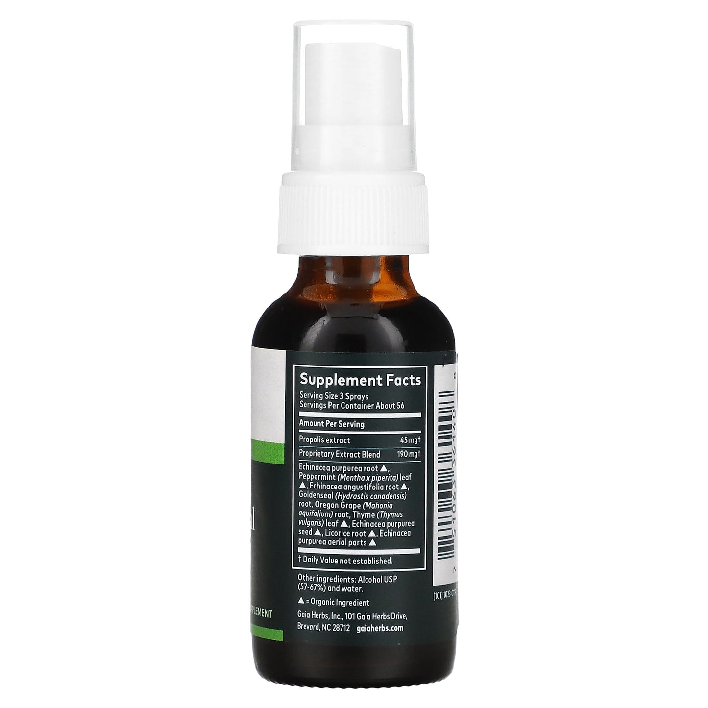 Gaia Herbs, Echinacea Goldenseal Propolis, Throat Spray, 1 Oz UPC 751063361408 | HiLife Vitamins