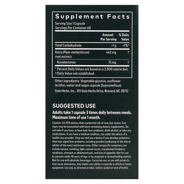 Gaia Herbs, Kava Kava, 60 Vegan Liquid Phyto-Caps UPC 751063398909 | HiLife Vitamins