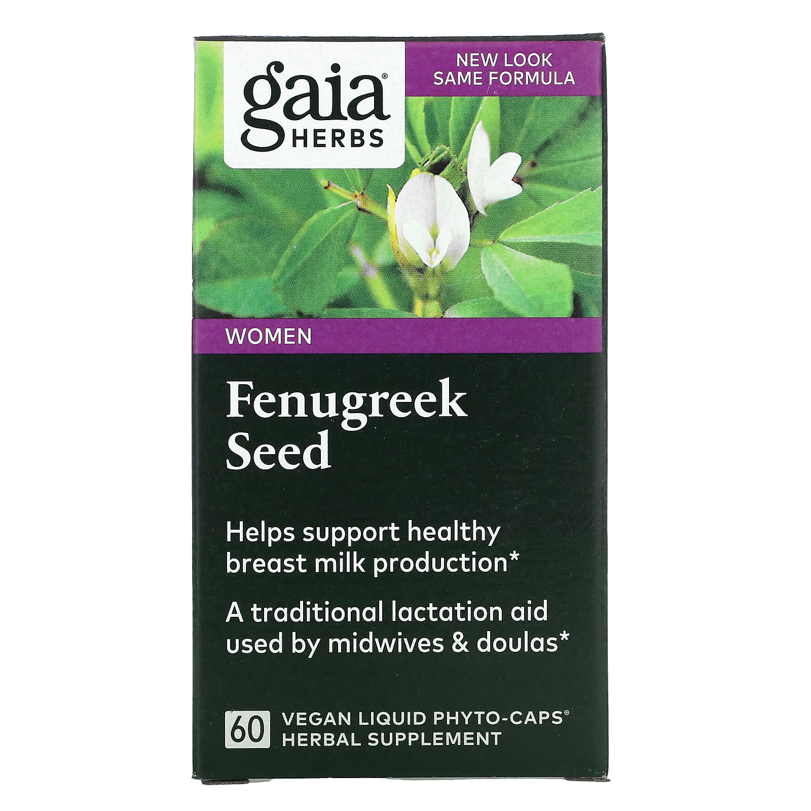 Gaia Herbs, Fenugreek Seed for Women, 60 Vegan Liquid Phyto-Caps UPC 751063402606 | HiLife Vitamins