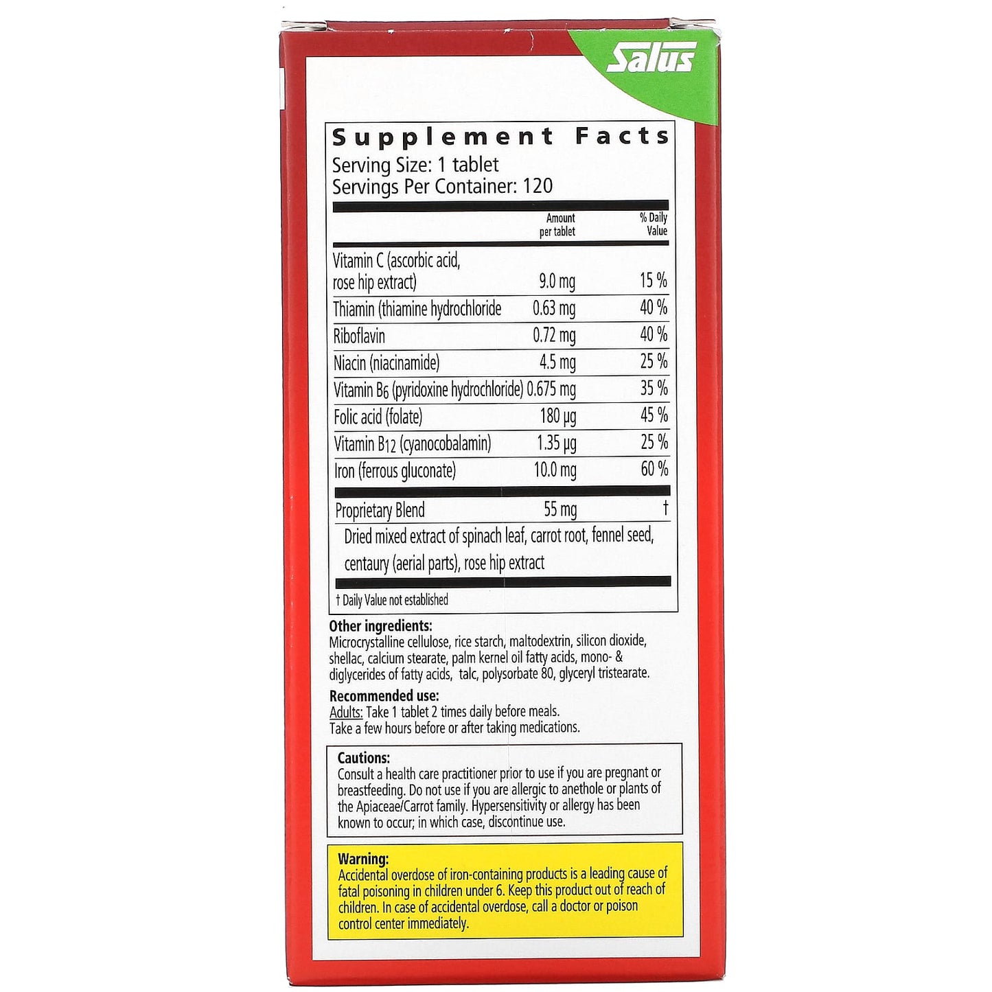 Gaia Herbs, Floradix, Iron Tablets, 120 Tablets UPC 850026260182 | HiLife Vitamins