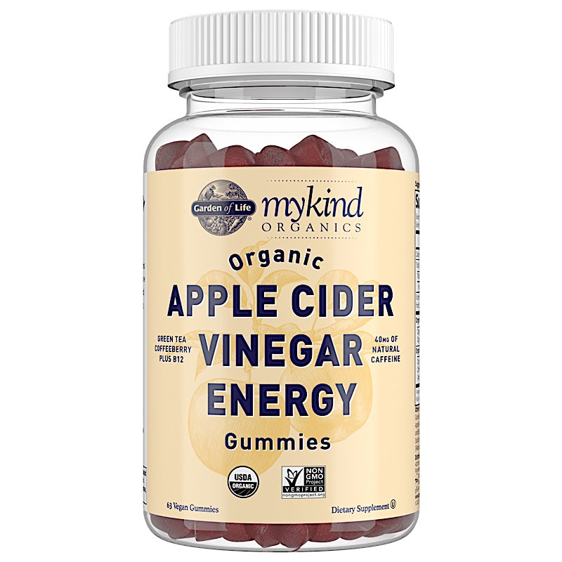 Garden of Life, Mykind Organics Apple Cider Vinegar Energy, 63 Vegan Gummies UPC 658010128629 | HiLife Vitamins