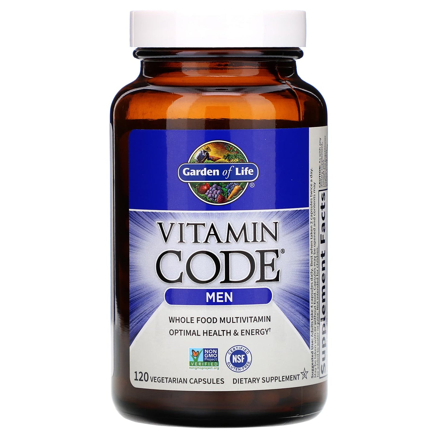 Garden of Life, Vitamin Code - Men's Multi, 120 Vegetarian Capsules UPC 658010113687 | HiLife Vitamins