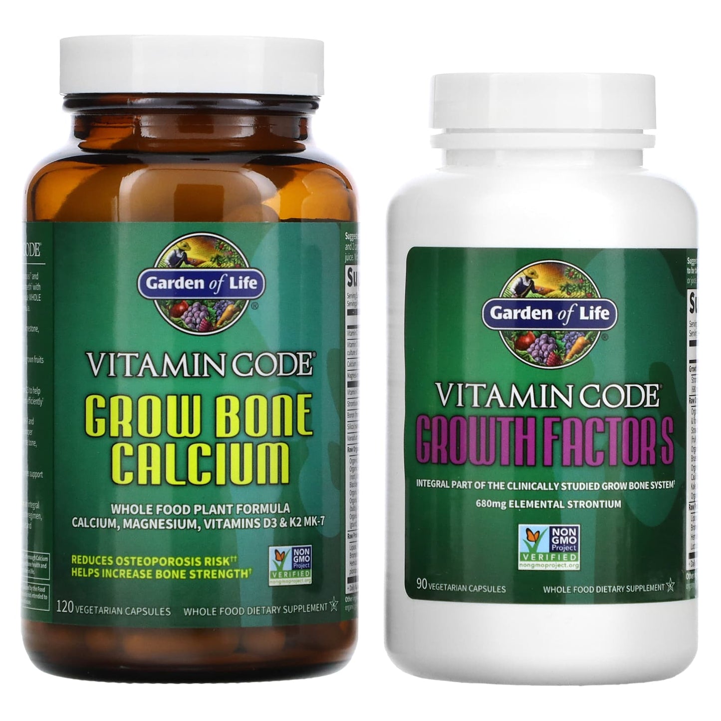 Garden of Life, Vitamin Code Grow Bone System, 90 Vegetarian Capsules UPC 658010114011 | HiLife Vitamins